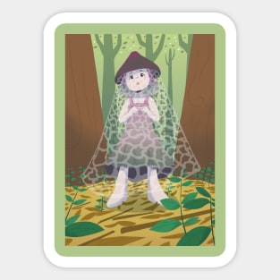 The Little Bridal Veil Mushroom Girl Sticker